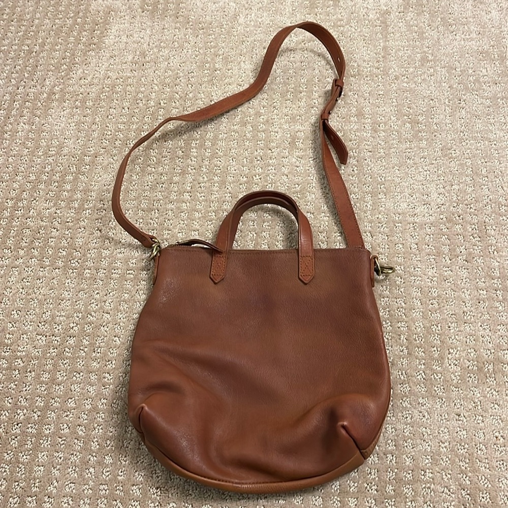 Madewell mini brown transport crossbody tote bag